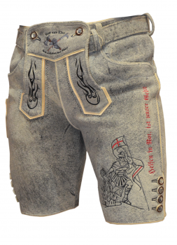 Preview: Floriani Hirsch-Lederhose kurz - Muster Gr.48 - Sonderpreis