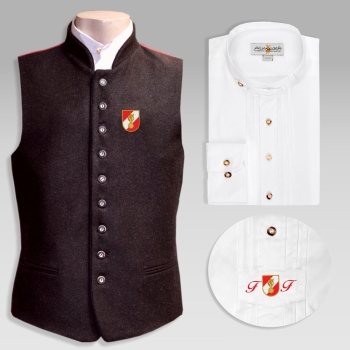 Feuerwehr Set Austria  - Gilet & Pfoad mit Korpsabzeichen und Initialen