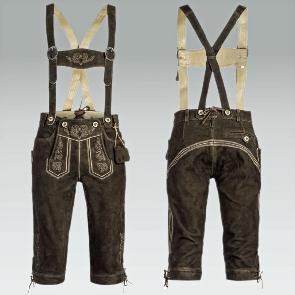 Lederhose Kniebund braun