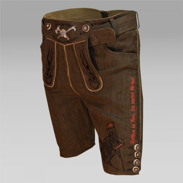 Original Leinen Floriani Lederhose kurz