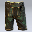 Lederhose Altschwarz AuSee mit Gürtel - Grün Stick